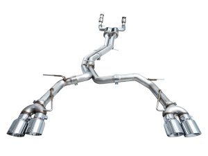 Audi S6 Performance Exhaust - AWE Tuning - Cat-Back, Track Edition - Chrome Silver - `19-`23